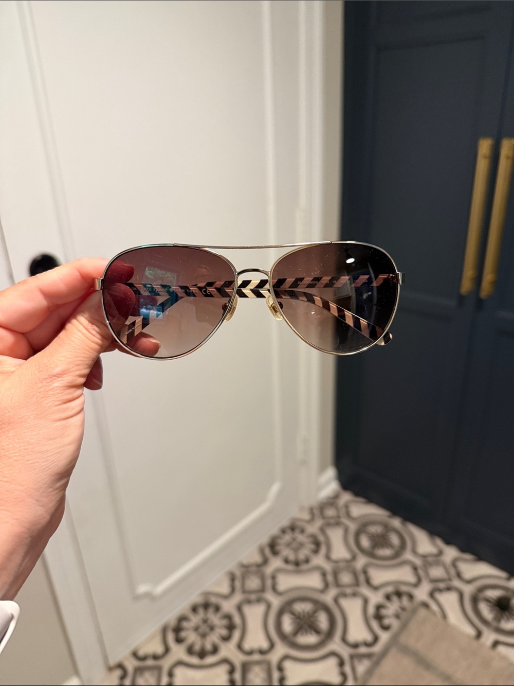Kate Spade Aviator Sunglasses with Brown Gradient Lenses - Women Accessories